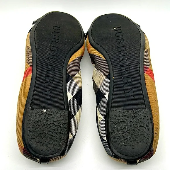 Burberry Authentic Classic Pattern Ballet Slip On Slipper Shoes **Sz 39.5/9.5** - Picture 4 of 10